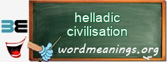 WordMeaning blackboard for helladic civilisation